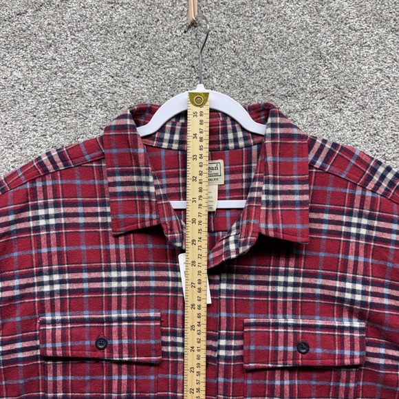 L.L.Bean Men's Maritime Red Chamois Plaid Flannel Shirt XXL Traditional Fit NWT - Picture 6 of 13